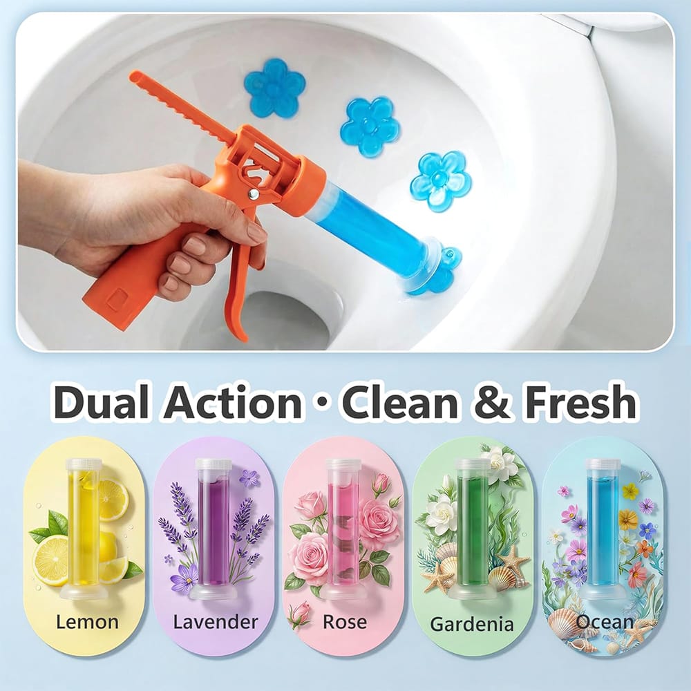 Fragrance Gel Toilet Cleaner with Applicator, Scented Toilet Gel Stamp for Cleaning, Deodorizing and Freshening Toilet Bowls