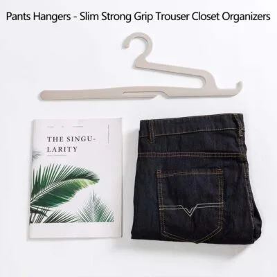 Space saving non-slip denim and pants hanger made of durable ABS plastic 002