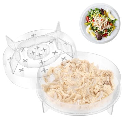 Twist chicken shredder tool with large ergonomic handles and non-slip base