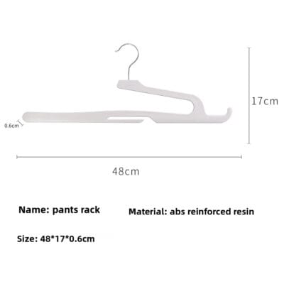 Slim Design Plastic Pants Hanger with Sturdy Metal Hook, Anti-Slip Surface for Secure Garment Storage, Customizable Closet Organizer for Home & Retail