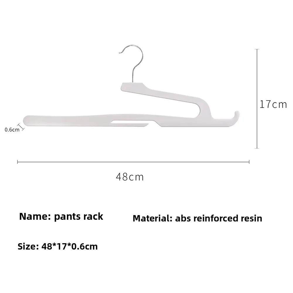 Slim Design Plastic Pants Hanger with Sturdy Metal Hook, Anti-Slip Surface for Secure Garment Storage, Customizable Closet Organizer for Home & Retail