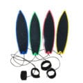 Mini finger surfboard toy with grip tape and adjustable leash