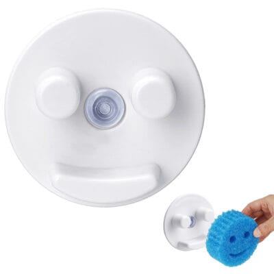 Smiling Sponge Holder - Cute Durable Polymer Kitchen Sink Organizer by DAQIDA