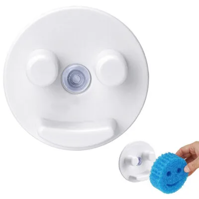 Smiling Sponge Holder - Cute Durable Polymer Kitchen Sink Organizer by DAQIDA