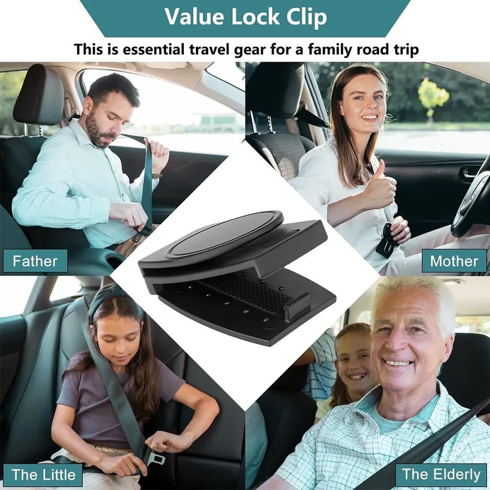 Easy step-by-step installation guide for attaching the seat belt comfort adjuster