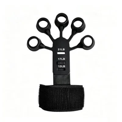 Adjustable resistance silicone finger strengthener kit for hand exercise