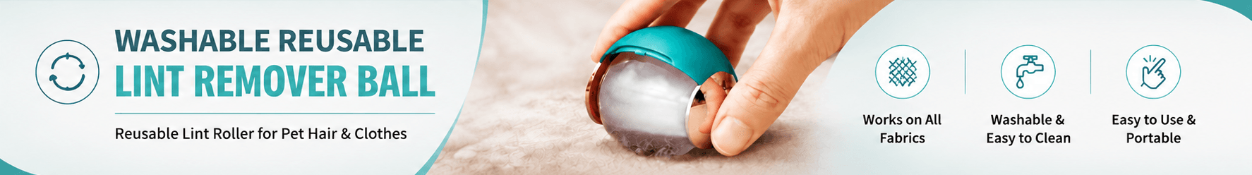 Washable Reusable Lint Remover Ball – Reusable Lint Roller Ball for Pet Hair & Clothes
