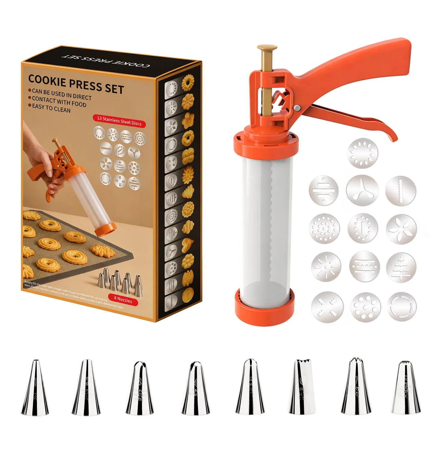 wholesale custom plastic kitchen cookie press gun for baking
